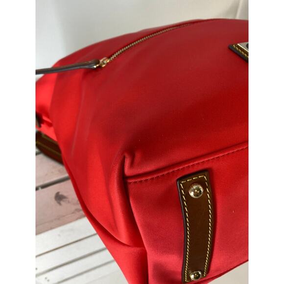 DOONEY & BOURKE LARGERED NYLON BROWN LEATHER SHOULDER BAG - Picture 11 of 16